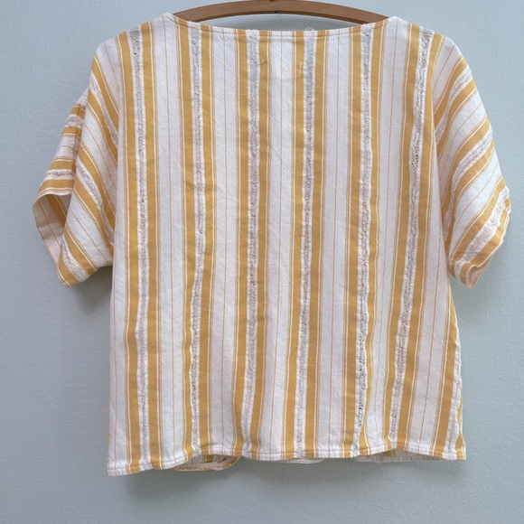 Lou & Grey Skip Doppy Tie-front Top, Sz M - Picture 2 of 8